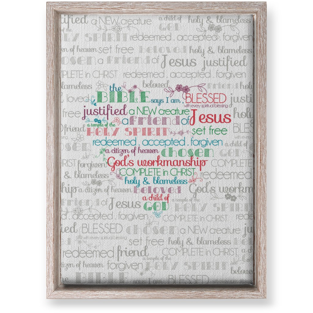 the Bible Says I Am - Multi on Neutral Wall Art, Rustic, Single piece, Canvas, 10x14, Gray, Gray