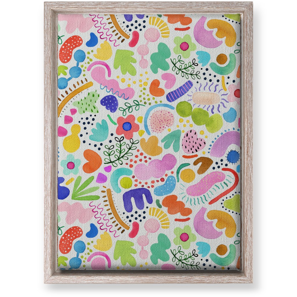 Playful Abstract Shapes - Bold Wall Art, Rustic, Single piece, Canvas, 10x14, Multicolor