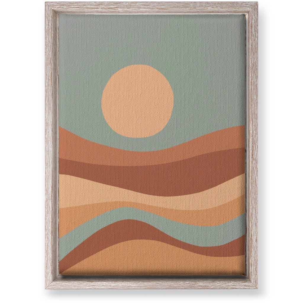 Tropical Seaside Sunrise With Waves - Blue and Orange Wall Art, Rustic, Single piece, Canvas, 10x14, Multicolor