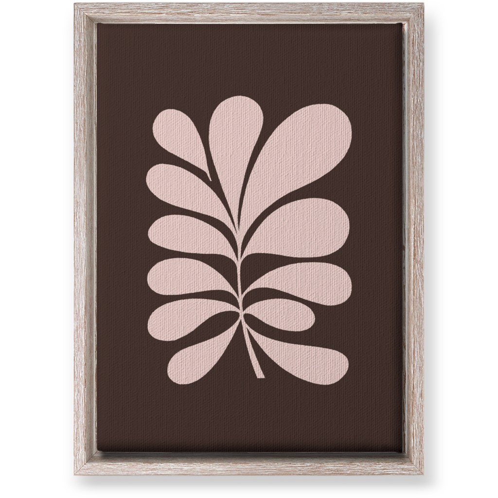 Minimal Foliage - Brown and Pink Wall Art, Rustic, Single piece, Canvas, 10x14, Brown