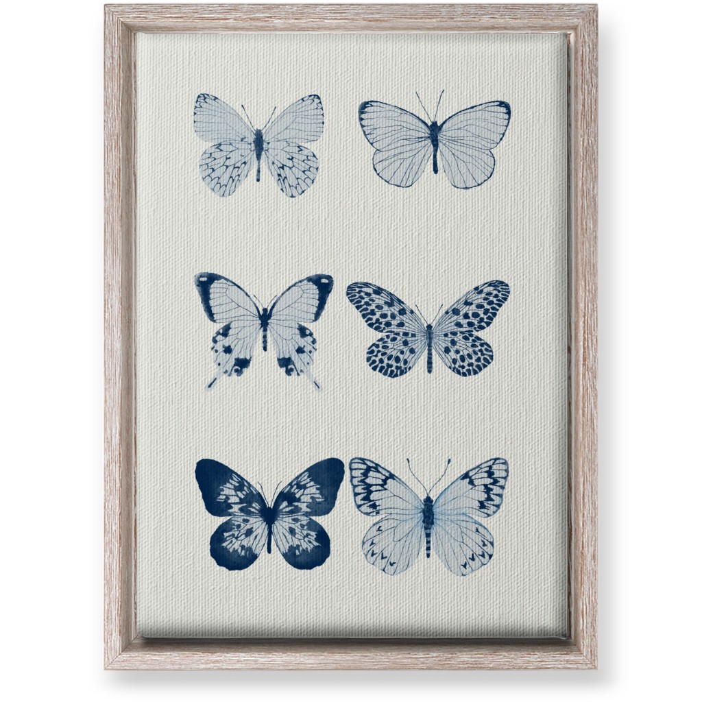 Butterflies Pairs Wall Art, Rustic, Single piece, Canvas, 10x14, Blue