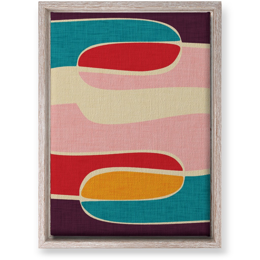 Mid Century Mod Retro Waves - Multi Wall Art, Rustic, Single piece, Canvas, 10x14, Multicolor