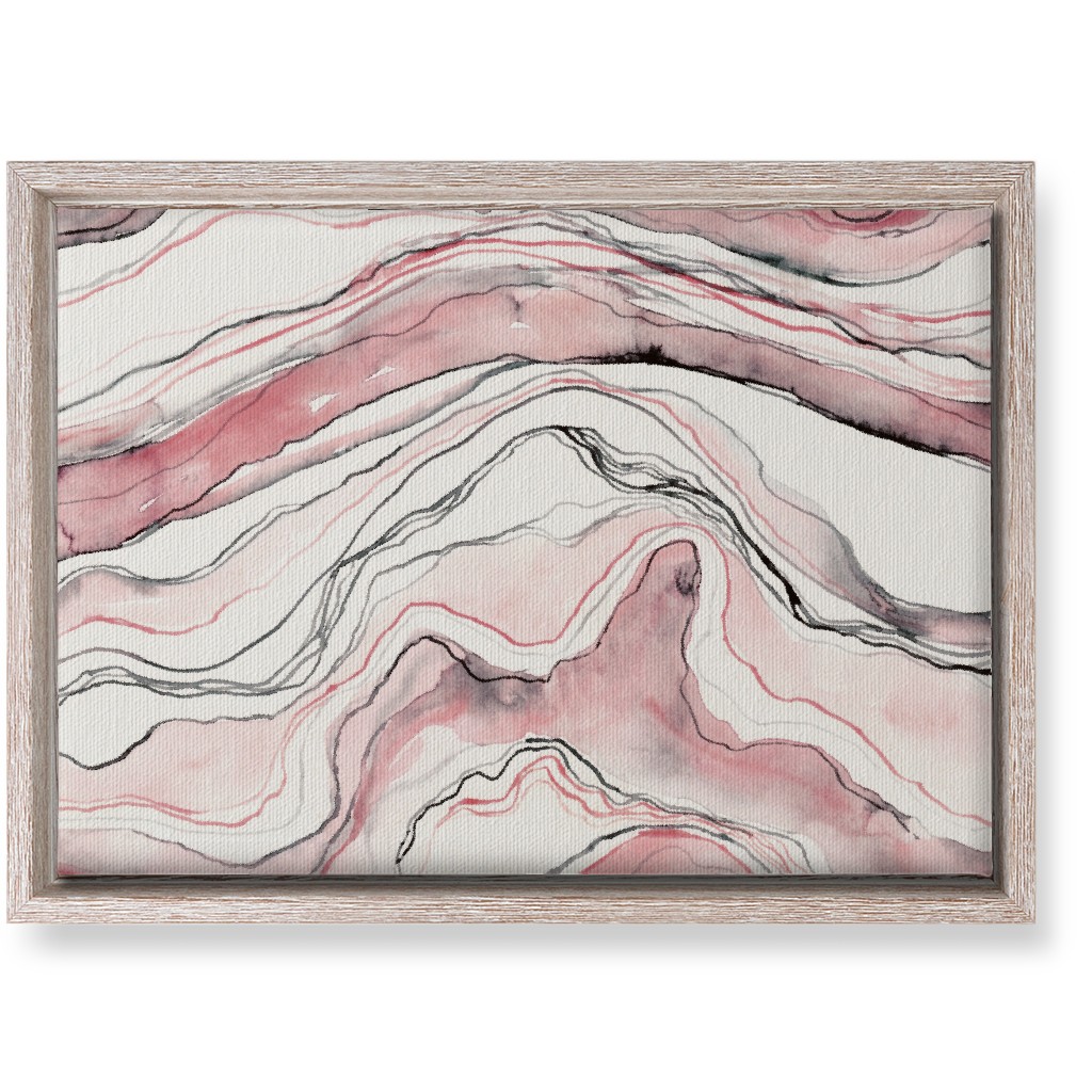 Marbled Watercolor Stone - Pink Wall Art, Rustic, Single piece, Canvas, 10x14, Pink, Bright Pink