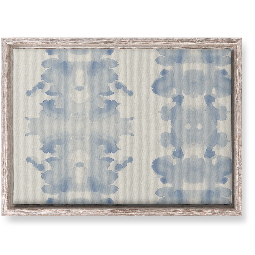 Double Inkblot - Light Blue and Cream Wall Art, Rustic, Single piece, Canvas, 10x14, Blue, True Blue