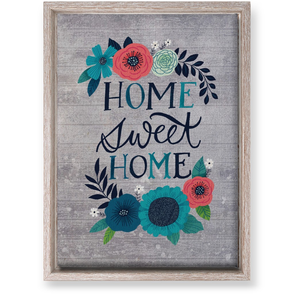 Home Sweet Home - Gray Wall Art, Rustic, Single piece, Canvas, 10x14, Gray