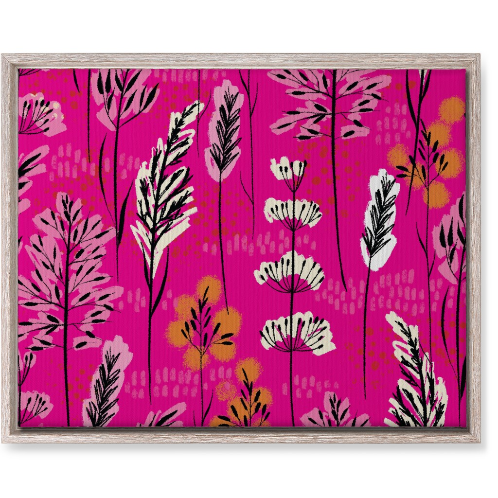 Wild Grasses on Pink Skies Wall Art, Rustic, Single piece, Canvas, 16x20, Pink
