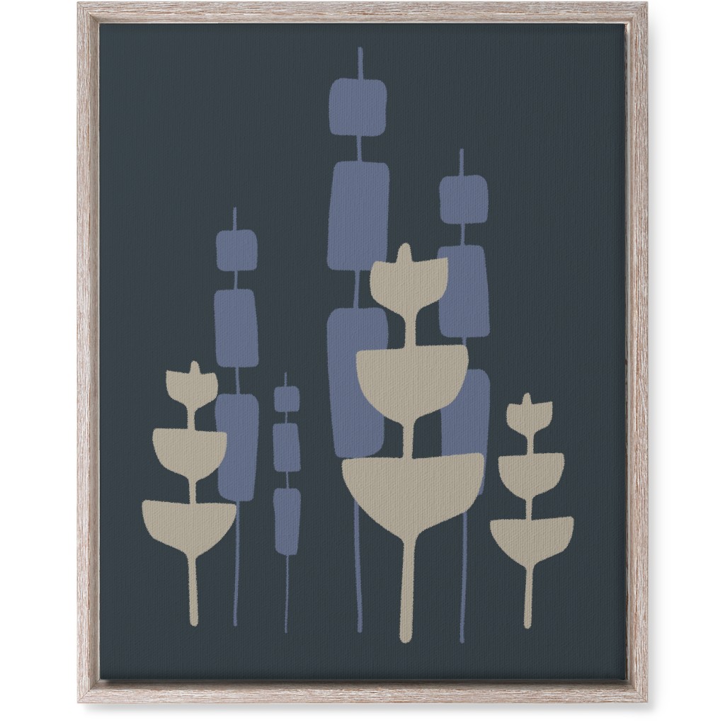Cattail & Pods Wall Art, Rustic, Single piece, Canvas, 16x20, Blue