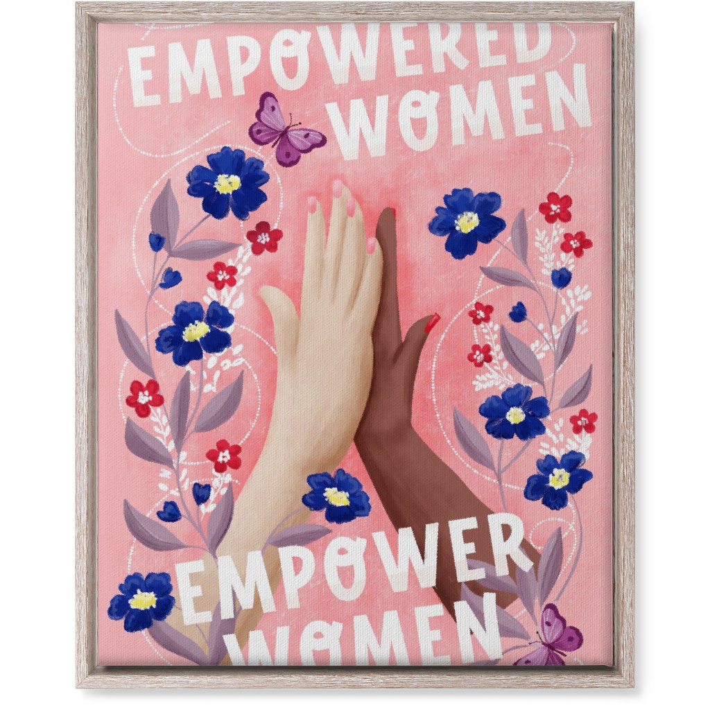 Empowered Women Empower Women - Pink Wall Art, Rustic, Single piece, Canvas, 16x20, Pink, Bright Pink