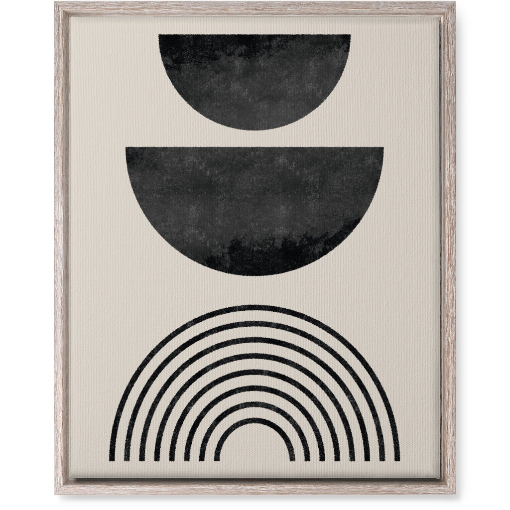 Minimal Geometric and Rainbow - Neutral Wall Art, Rustic, Single piece, Canvas, 16x20, Beige, Pearl