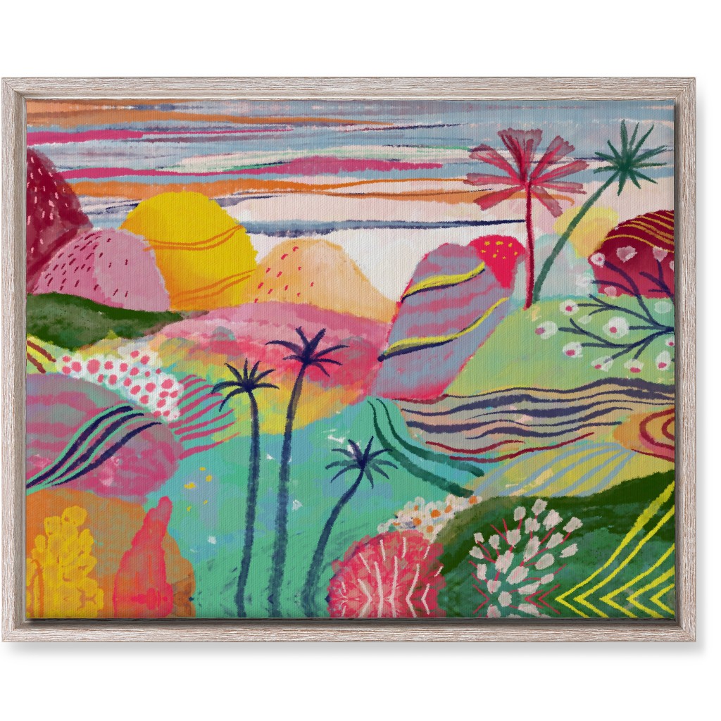 Abstract Dreamy Hills - Vibrant Wall Art, Rustic, Single piece, Canvas, 16x20, Multicolor