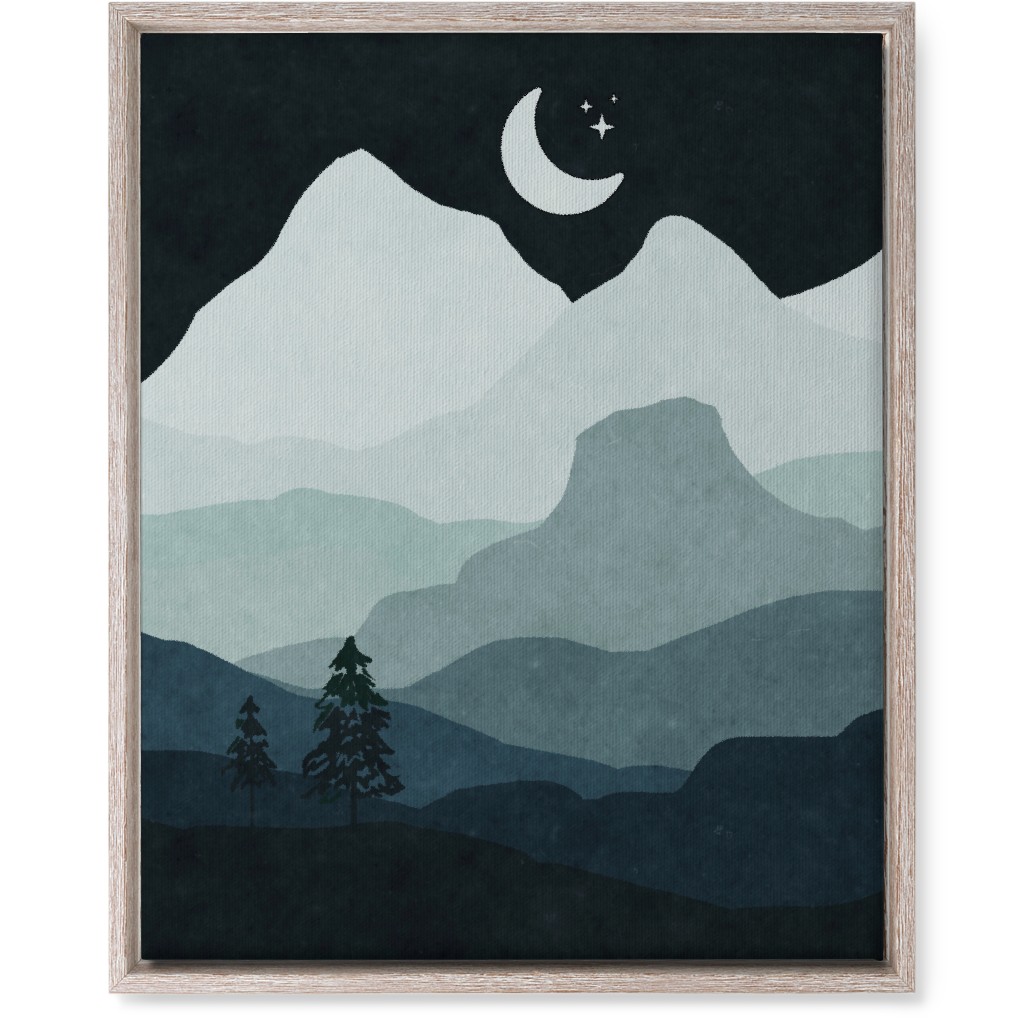Mountain View Wall Art, Rustic, Single piece, Canvas, 16x20, Green, Silhouette
