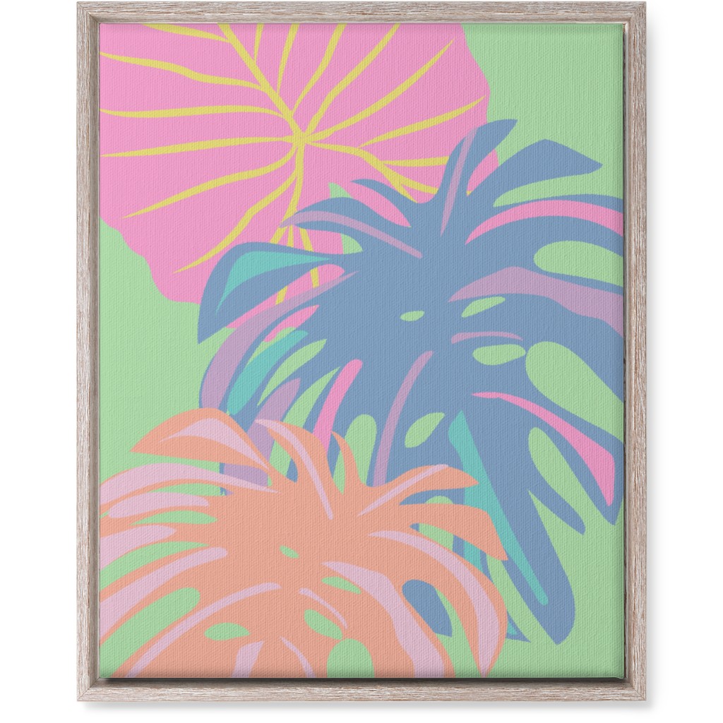 Bold Tropical Leaves - Multi Wall Art, Rustic, Single piece, Canvas, 16x20, Multicolor