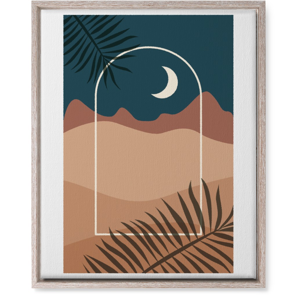 Abstract Landscapes in Windows Moon Wall Art, Rustic, Single piece, Canvas, 16x20, Multicolor, Seaweed