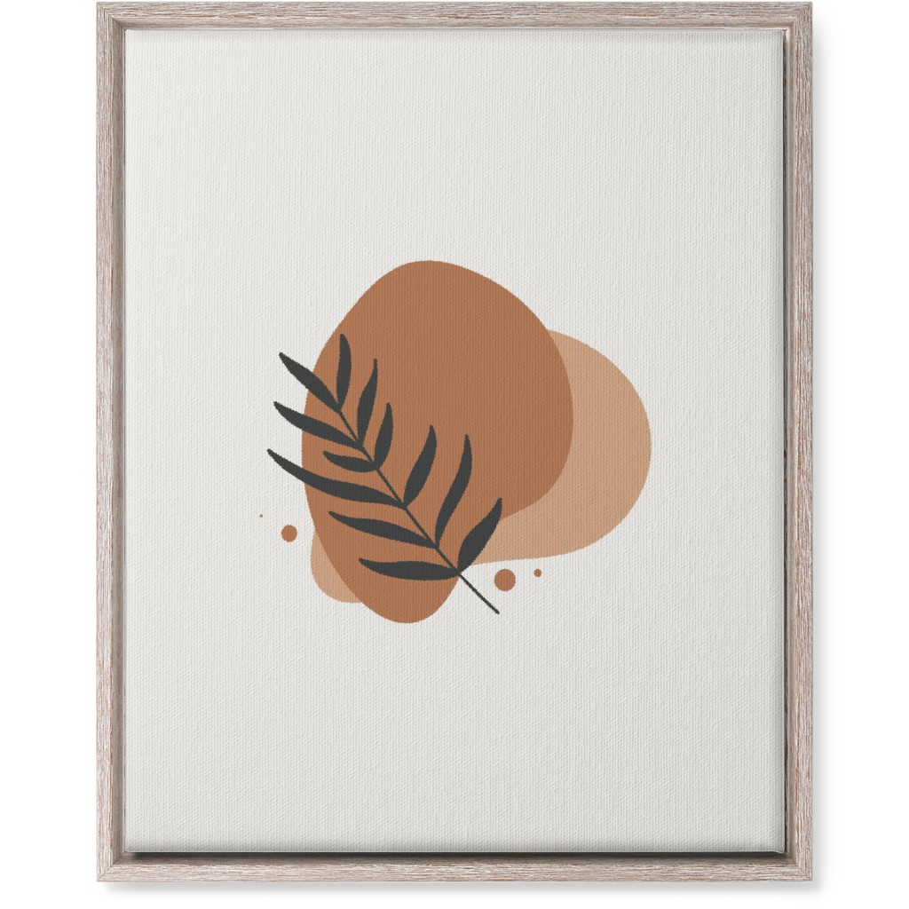 Shapes and Fern Leaf Vi Wall Art, Rustic, Single piece, Canvas, 16x20, Orange