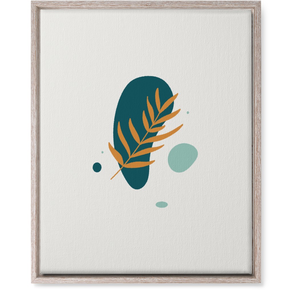 Shapes and Fern Leaf V Wall Art, Rustic, Single piece, Canvas, 16x20, Green, Ink Spot