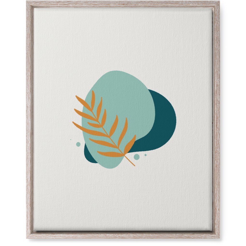 Shapes and Fern Leaf Vi Wall Art, Rustic, Single piece, Canvas, 16x20, Green, Ink Spot