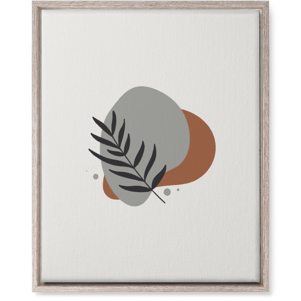 Shapes and Fern Leaf Vi Wall Art, Rustic, Single piece, Canvas, 16x20, Brown