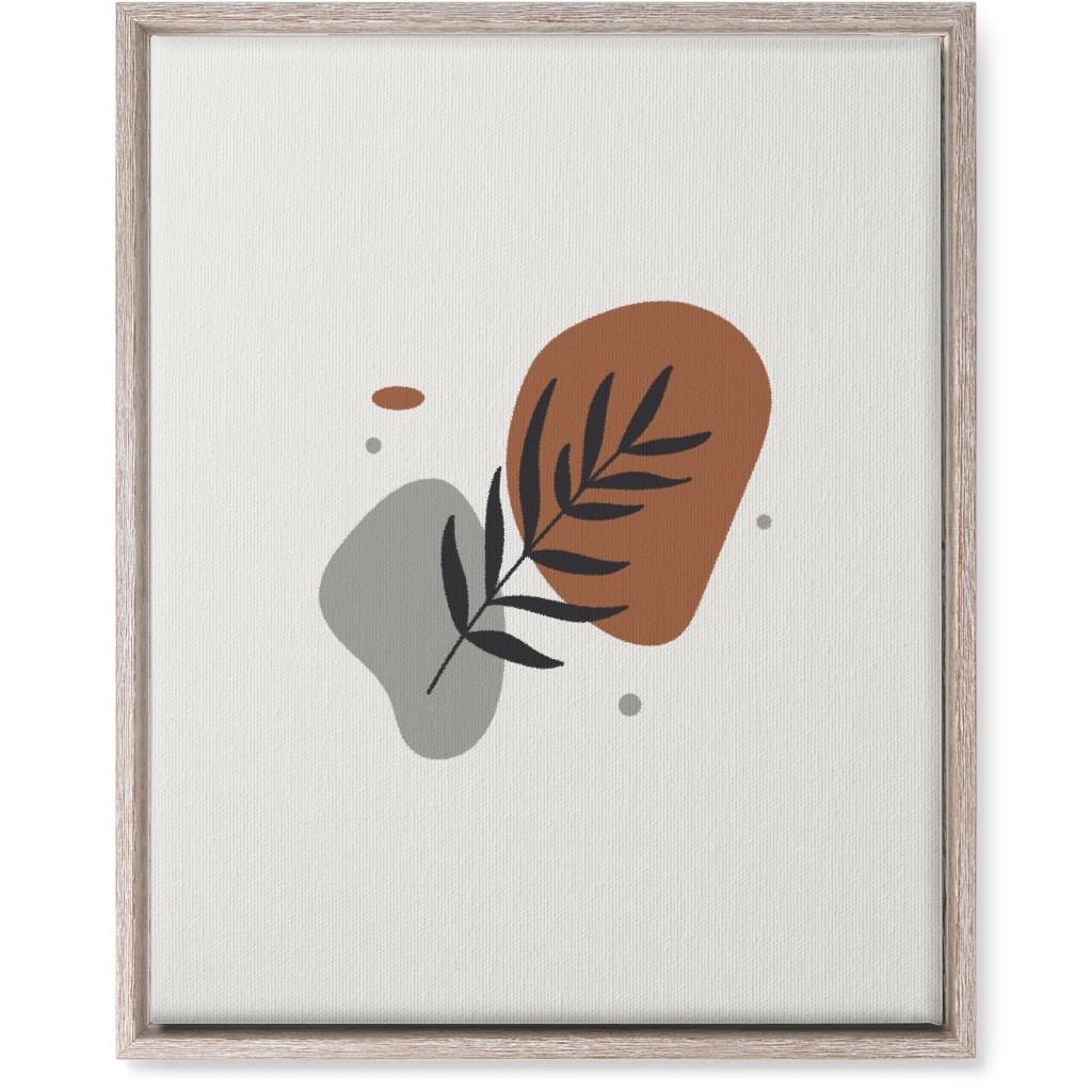 Shapes and Fern Leaf Wall Art, Rustic, Single piece, Canvas, 16x20, Brown, Silver Lining