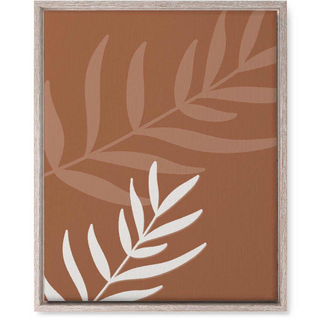 Fern Leaves in Neutral Earth Tones Wall Art, Rustic, Single piece, Canvas, 16x20, Brown
