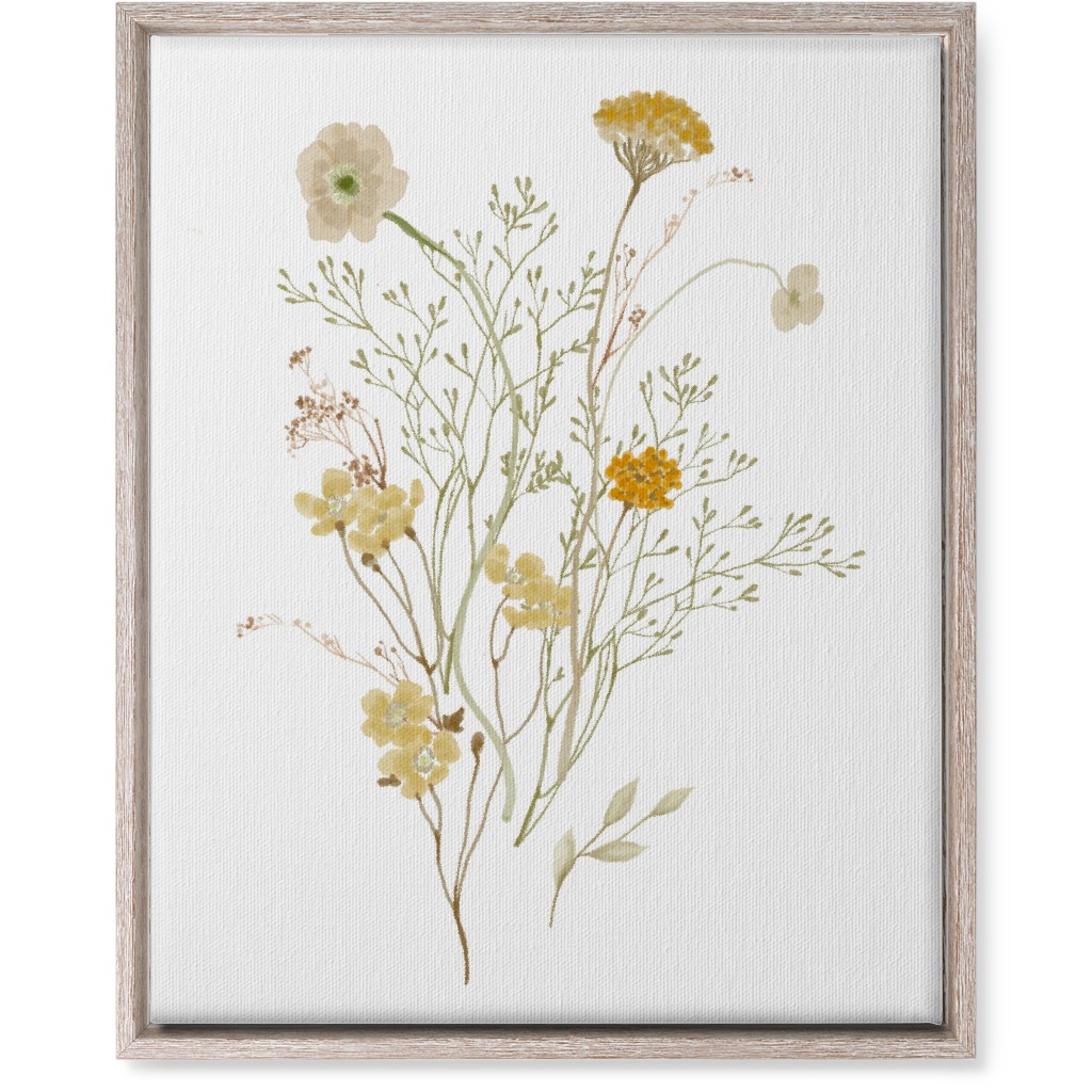 Picked Wildflowers - Yellow Wall Art, Rustic, Single piece, Canvas, 16x20, Yellow, Classic Yellow