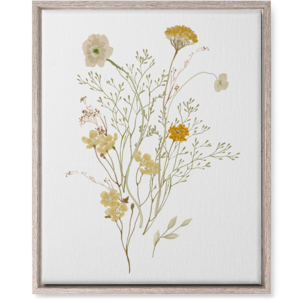 Picked Wildflowers - Yellow Wall Art, Rustic, Single piece, Canvas, 16x20, Yellow