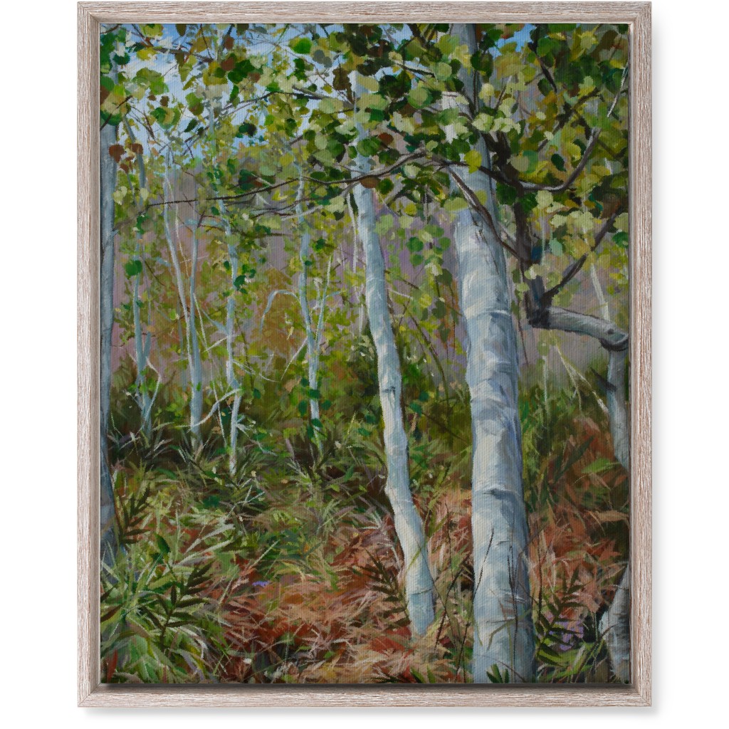 Quaking Aspen Painting Wall Art, Rustic, Single piece, Canvas, 16x20, Green, Classic Green