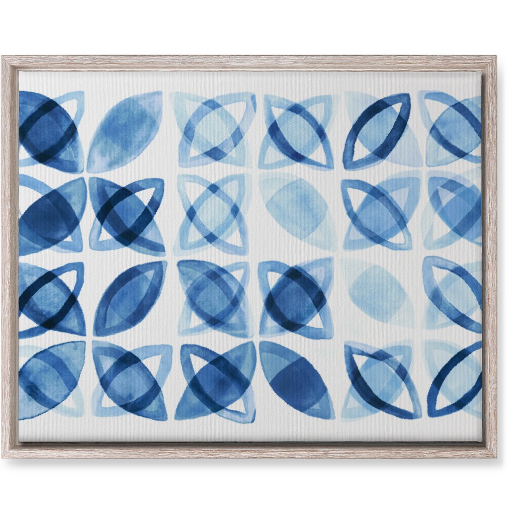 Washed Watercolor Shapes Wall Art, Rustic, Single piece, Canvas, 16x20, Blue, Blue Suede