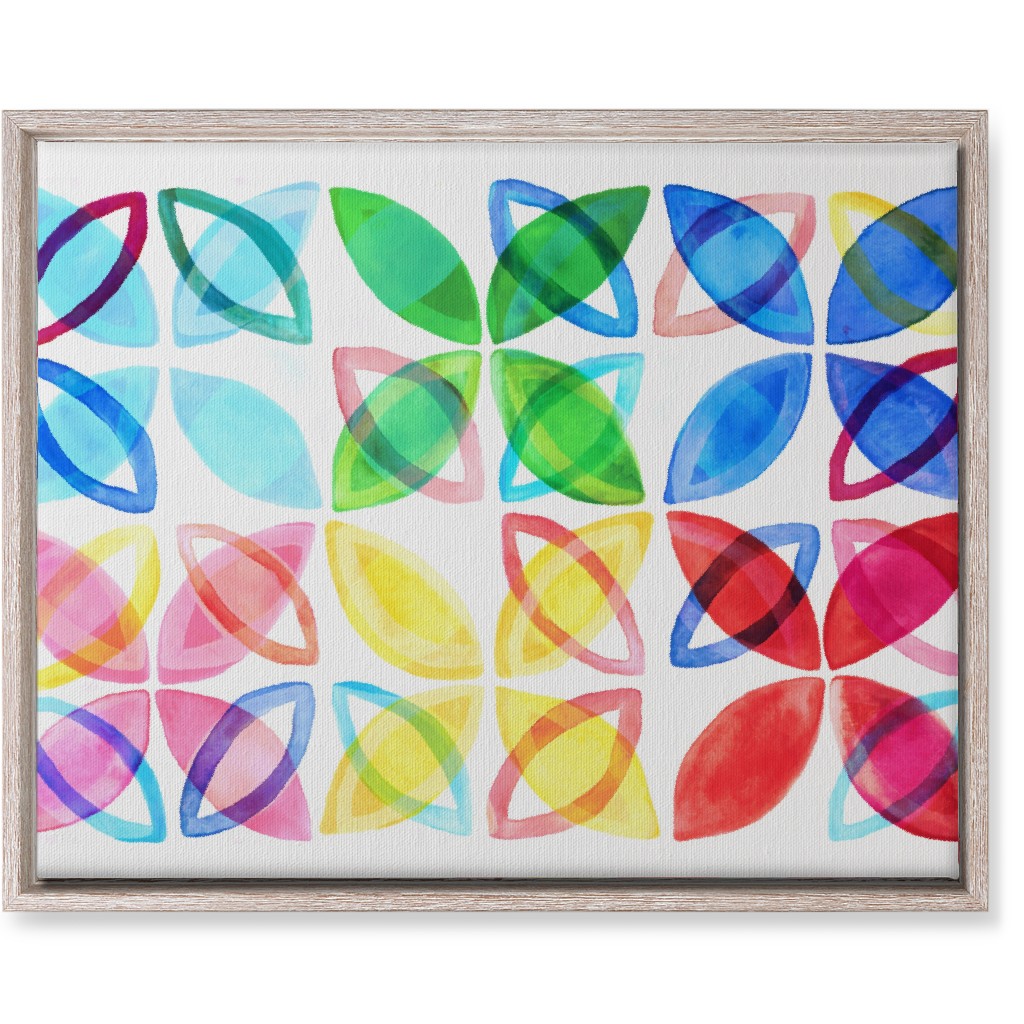 Washed Watercolor Shapes Wall Art, Rustic, Single piece, Canvas, 16x20, Multicolor, Grass