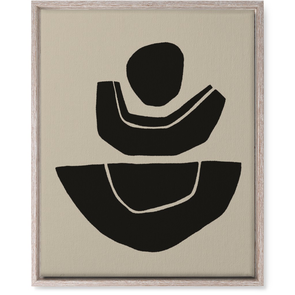 Geometric Abstract Stack Ii Wall Art, Rustic, Single piece, Canvas, 16x20, Black