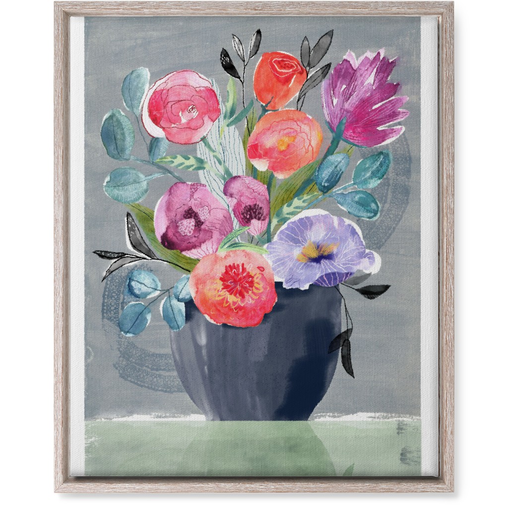 Floral Still Life - Multi Wall Art, Rustic, Single piece, Canvas, 16x20, Multicolor