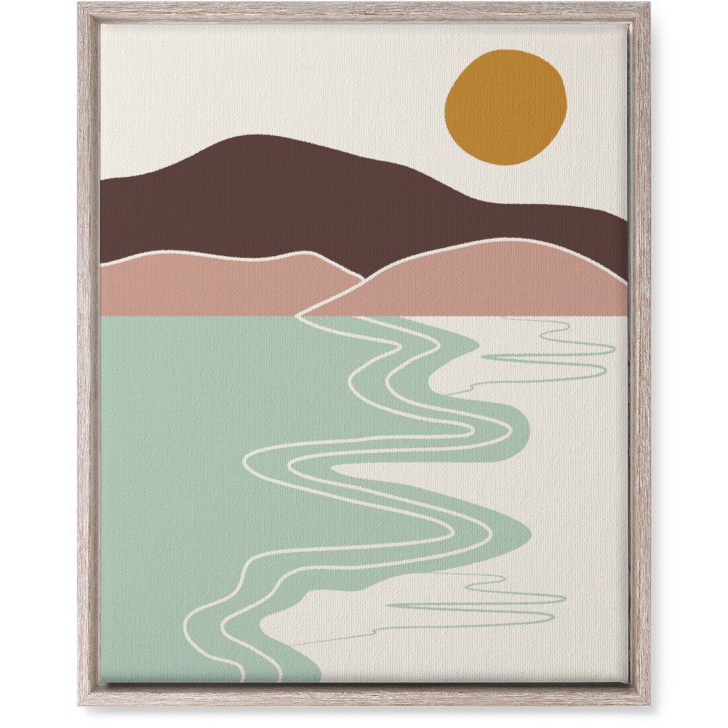 Minimal Beach - Earth Tones Multi Wall Art, Rustic, Single piece, Canvas, 16x20, Multicolor