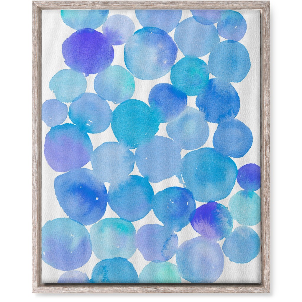 Watercolor Circles Wall Art, Rustic, Single piece, Canvas, 16x20, Blue, Pool
