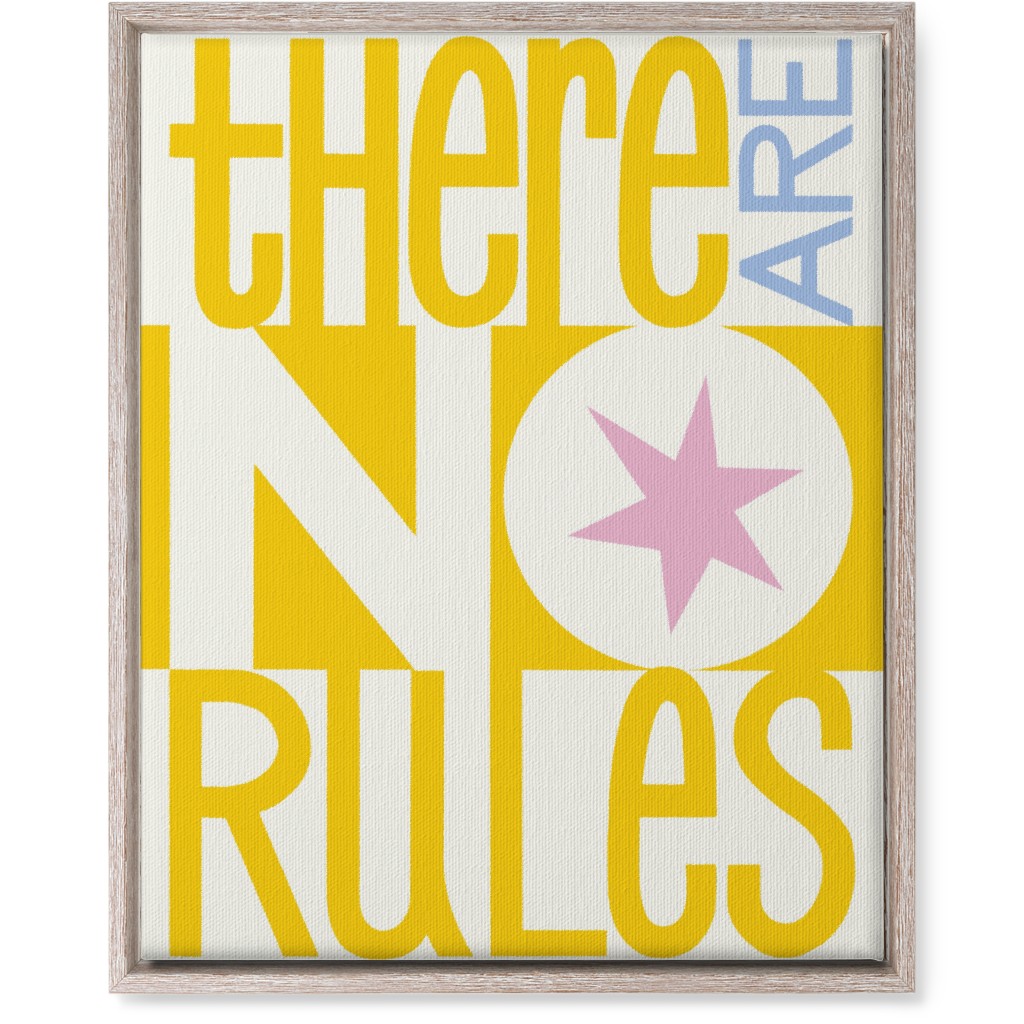 There Are No Rules Wall Art, Rustic, Single piece, Canvas, 16x20, Yellow