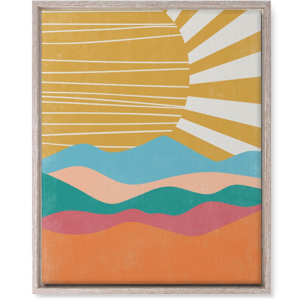 Flourish Abstract Sunrise - Multi Wall Art, Rustic, Single piece, Canvas, 16x20, Multicolor