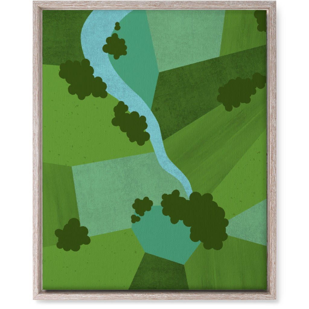 Patchwork Lands - Green Wall Art, Rustic, Single piece, Canvas, 16x20, Green