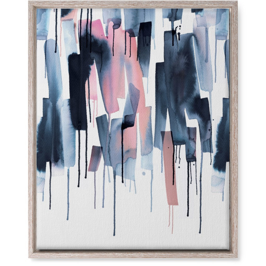 Watery Stripes Wall Art, Rustic, Single piece, Canvas, 16x20, Blue, Gunmetal