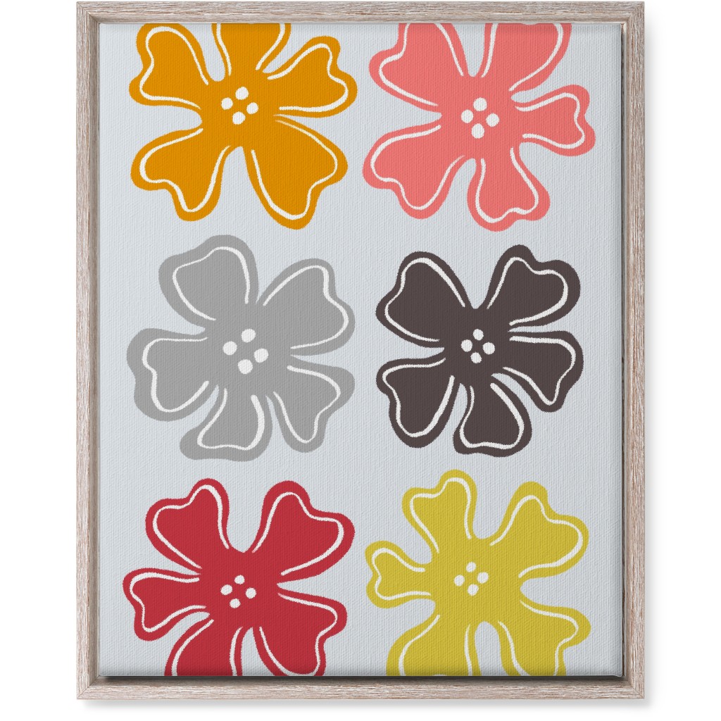 Button Flowers Wall Art, Rustic, Single piece, Canvas, 16x20, Multicolor, Silver Lining
