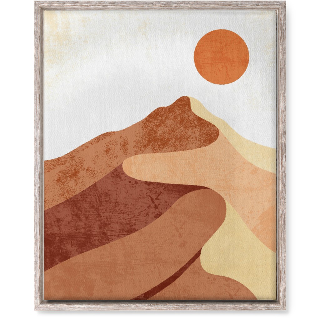 Desert Landscape - Earthy Warm Tones Wall Art, Rustic, Single piece, Canvas, 16x20, Orange
