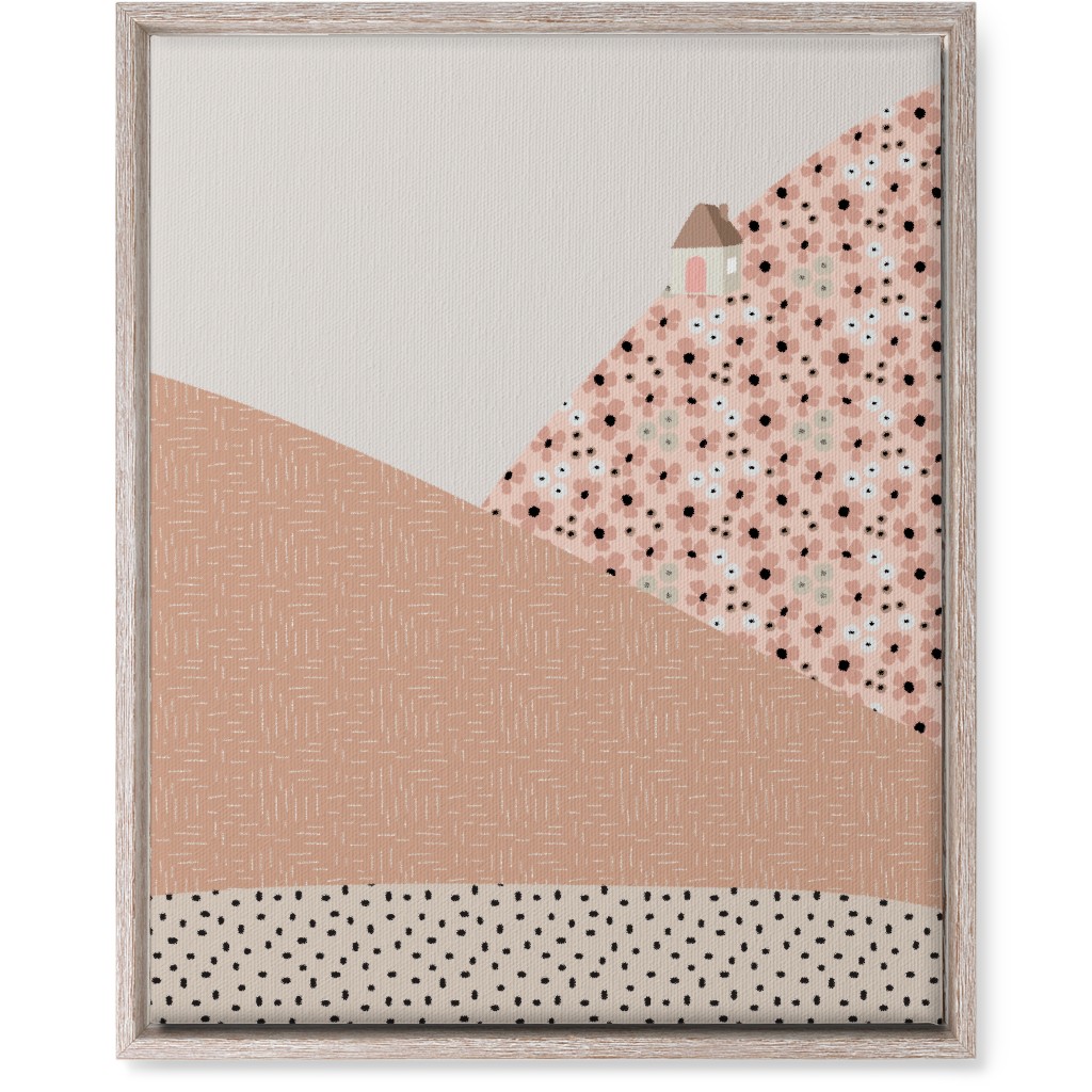 Floral Landscapes Wall Art, Rustic, Single piece, Canvas, 16x20, Pink