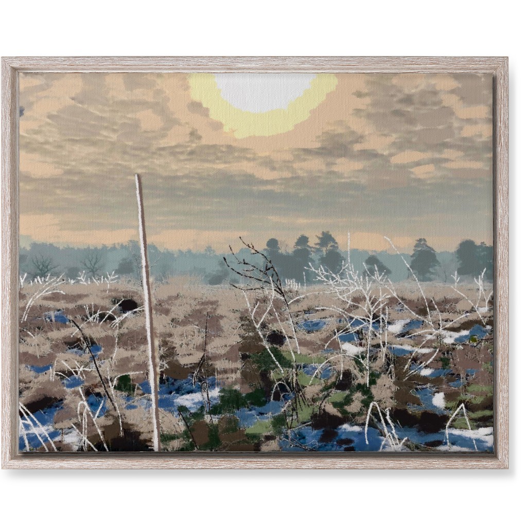 Winter Sun Over the Marsh Wall Art, Rustic, Single piece, Canvas, 16x20, Blue