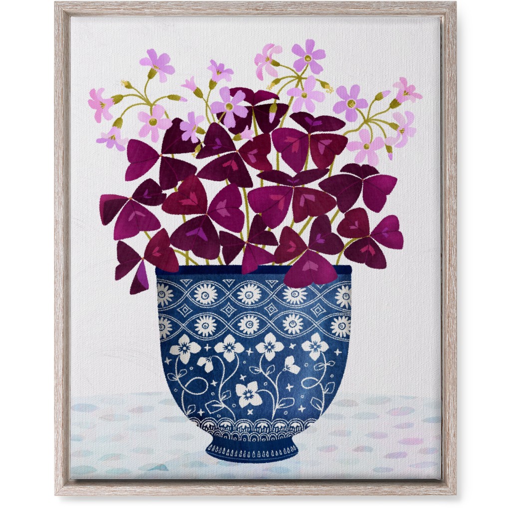 Oxalis Triangularis - Purple and Blue Wall Art, Rustic, Single piece, Canvas, 16x20, Purple