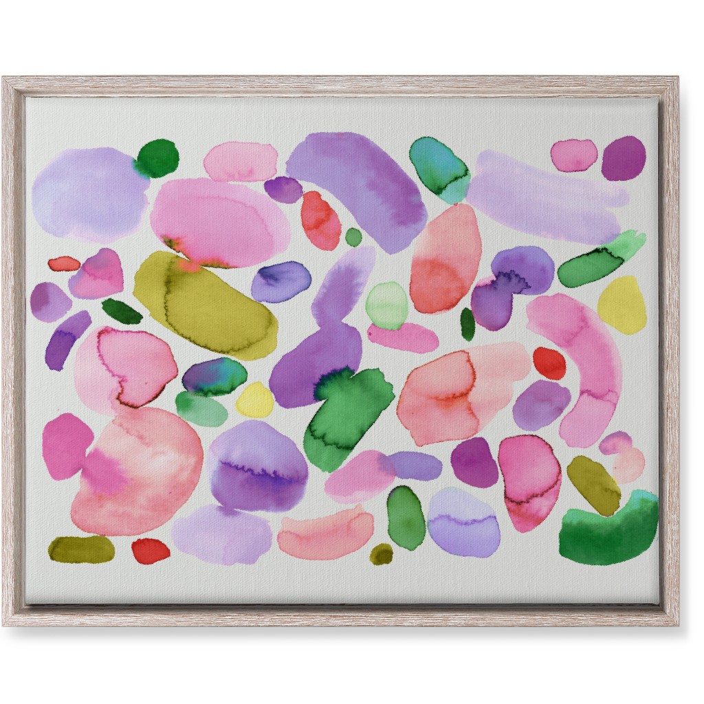 Summer Joy Watercolor Abstract - Pink Wall Art, Rustic, Single piece, Canvas, 16x20, Multicolor