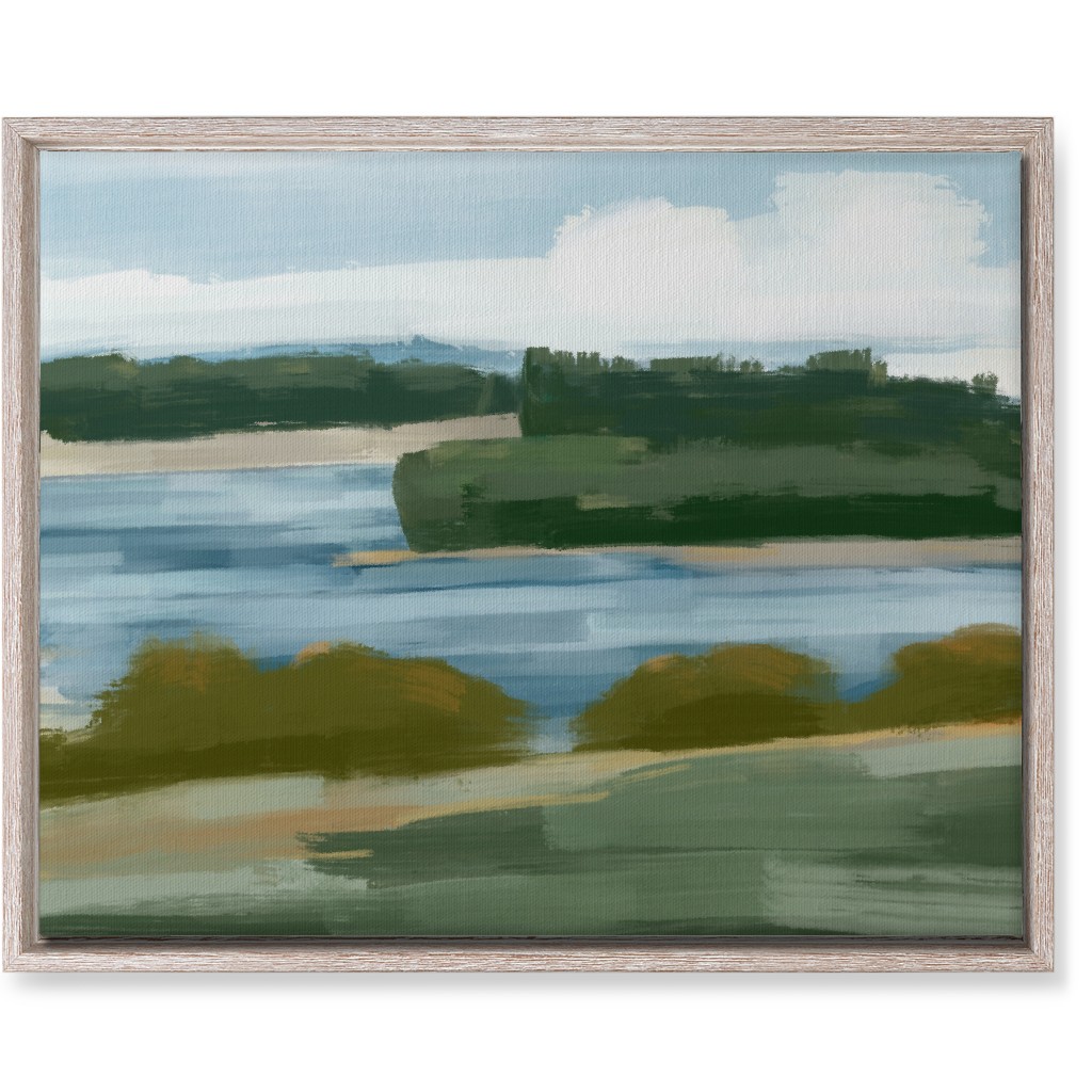 Abstract Lakeside Wall Art, Rustic, Single piece, Canvas, 16x20, Multicolor