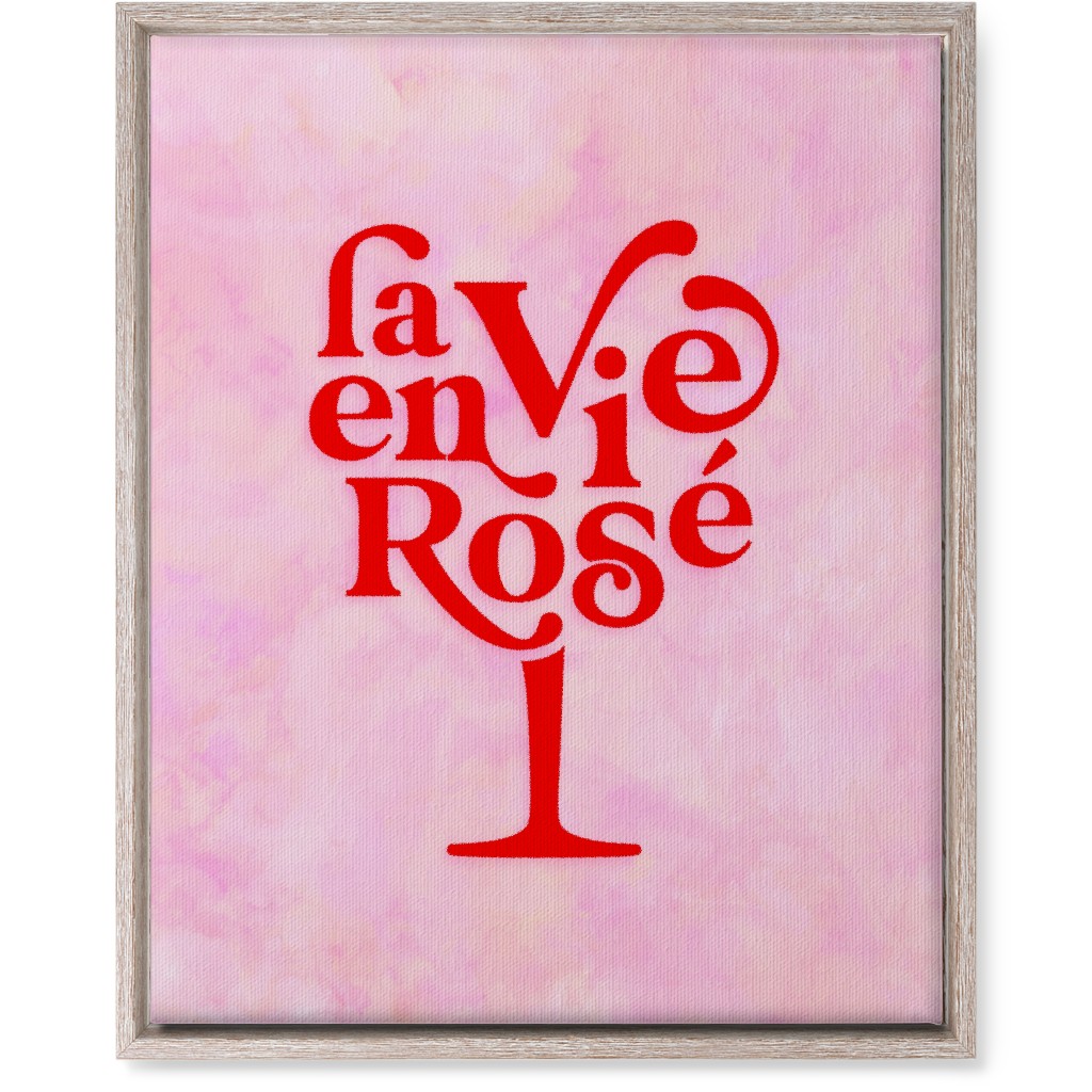 La Vie En Rose - Red and Pink Wall Art, Rustic, Single piece, Canvas, 16x20, Pink