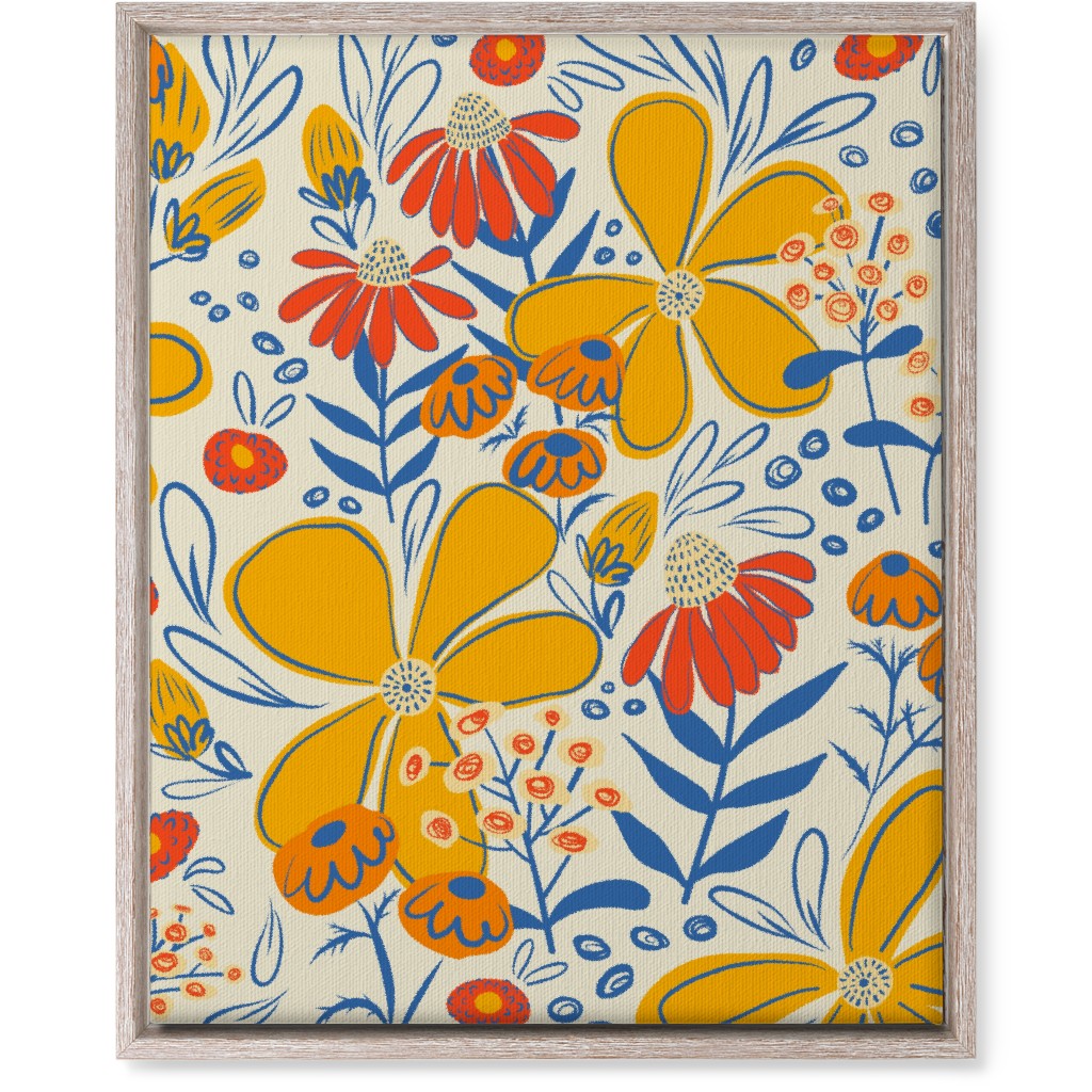 May Flowers - Multi Wall Art, Rustic, Single piece, Canvas, 16x20, Yellow