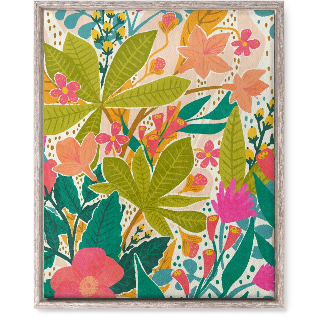Flowers of Paradise - Multi Wall Art, Rustic, Single piece, Canvas, 16x20, Multicolor