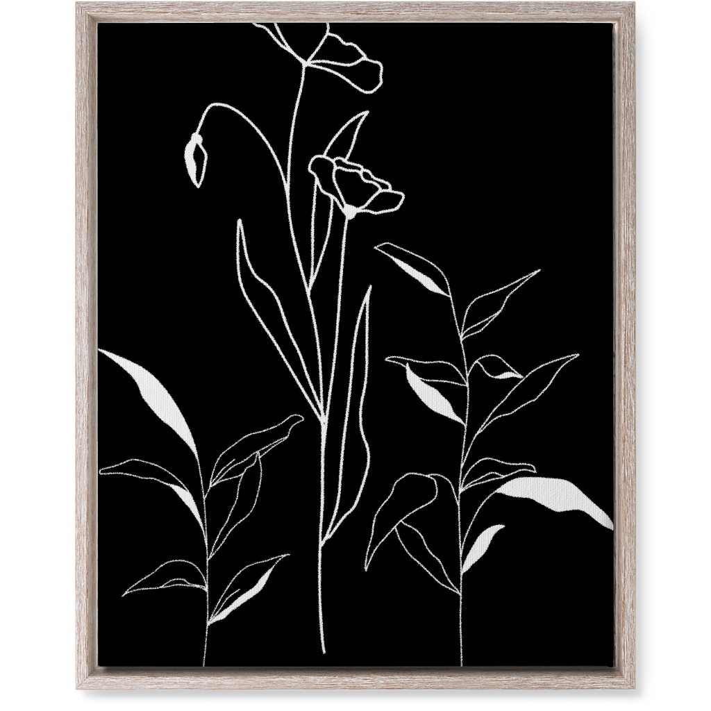 Meadow Botanical - Black and White Wall Art, Rustic, Single piece, Canvas, 16x20, Black