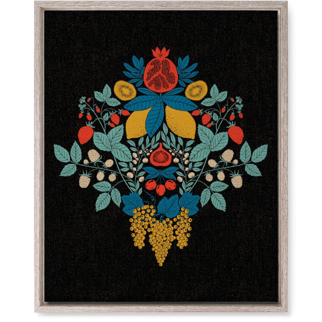 Fruits Wall Art, Rustic, Single piece, Canvas, 16x20, Multicolor, Coal