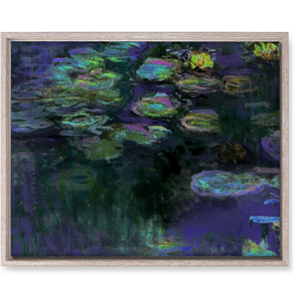 Claude Monet Waterlilies At Night Wall Art, Rustic, Single piece, Canvas, 16x20, Blue, True Blue