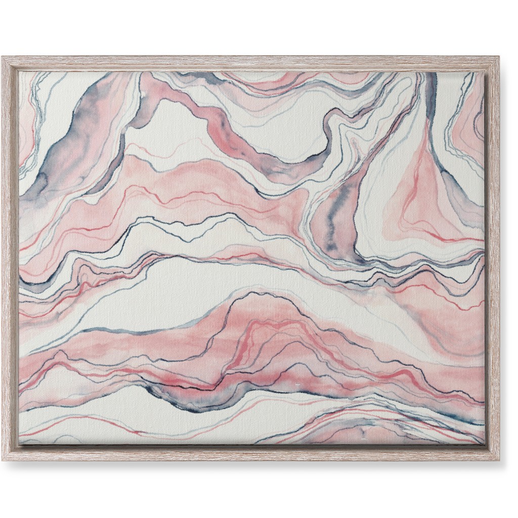 Watercolor Marble Wall Art, Rustic, Single piece, Canvas, 16x20, Pink, Quartz